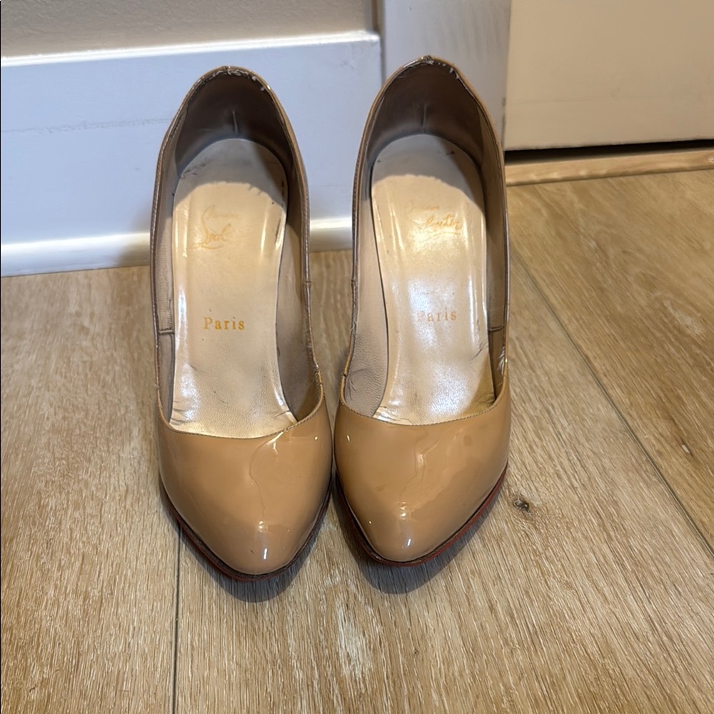 Christian Louboutin Tan Patent Leather Heels
